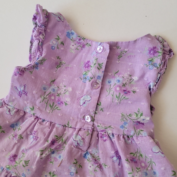 Pastel Lavender Floral Easter Spring Baby Ruffle Dress - Picture 4 of 5